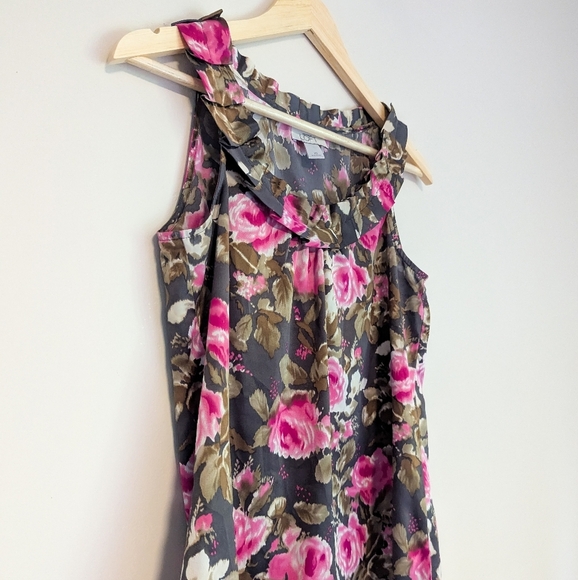 LOFT Rose Satin Ruffle Tank - Picture 3 of 4